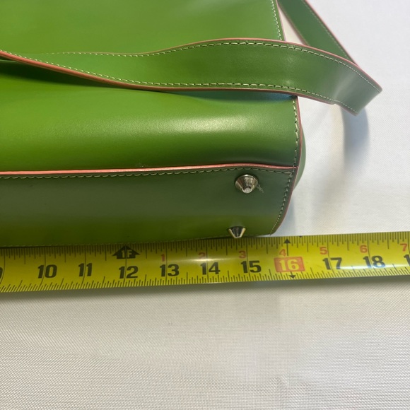 LODIS Tote Computer Shoulder Bag Structured Green & Pink 16”x12”x4”Travel Bag - Picture 11 of 16